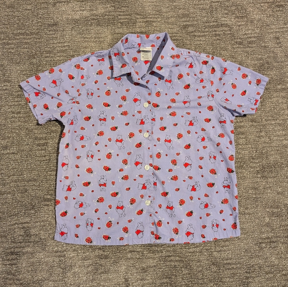 Disney Winnie the Pooh Ladybug Lavender Button Down